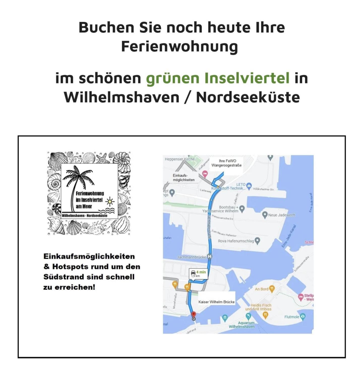 Ferienwohnung Apartment Wilhelmshaven Inselviertel In Bester Lage - Selbstaendiger Check In Moeglich Bagian luar foto
